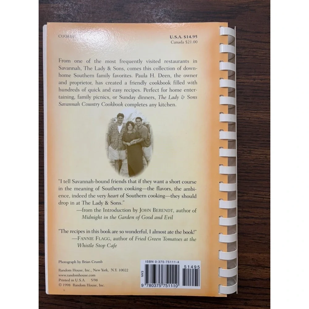 The Lady and Sons Savannah Country Cookbook by Paula Deen Recipes Book